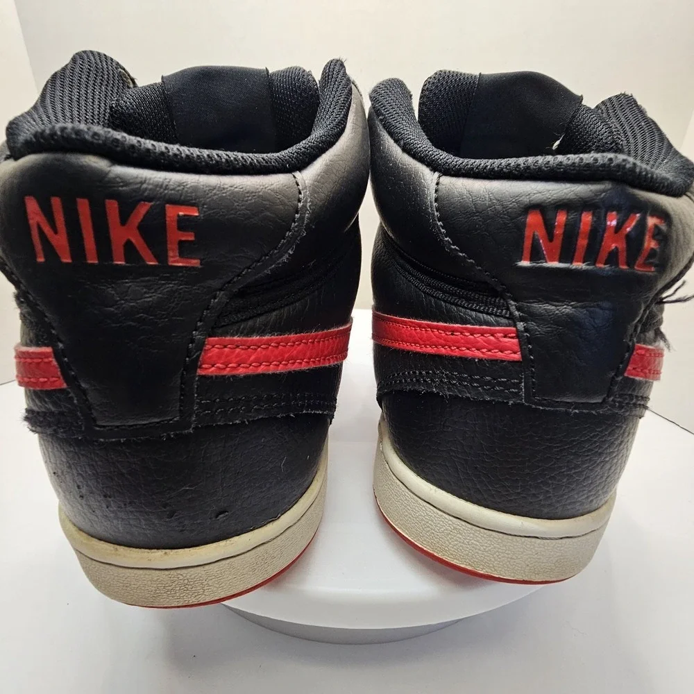 Nike Men's Court Vision Mid Shoes Size 7.5‎ DM8682-001 Black Red Sneakers